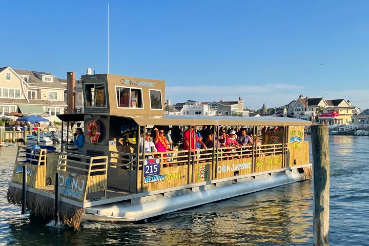 a boat is docked next to a body of water